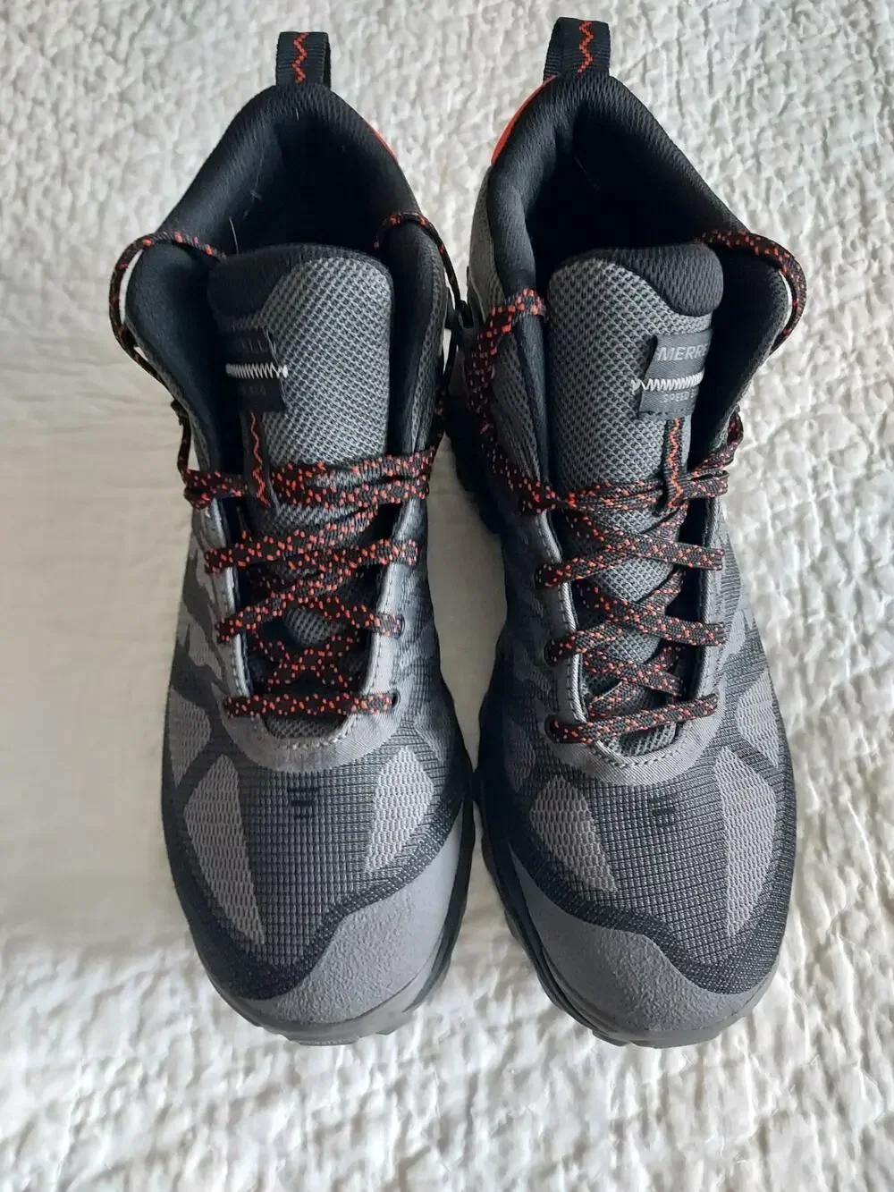New Merrell Boots size 9 mens Speed Eco Gray and Orange Hiking NWOT